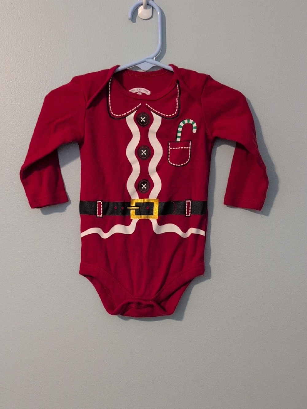 Red Santa Suit One-Piece Bodysuit for Kids
